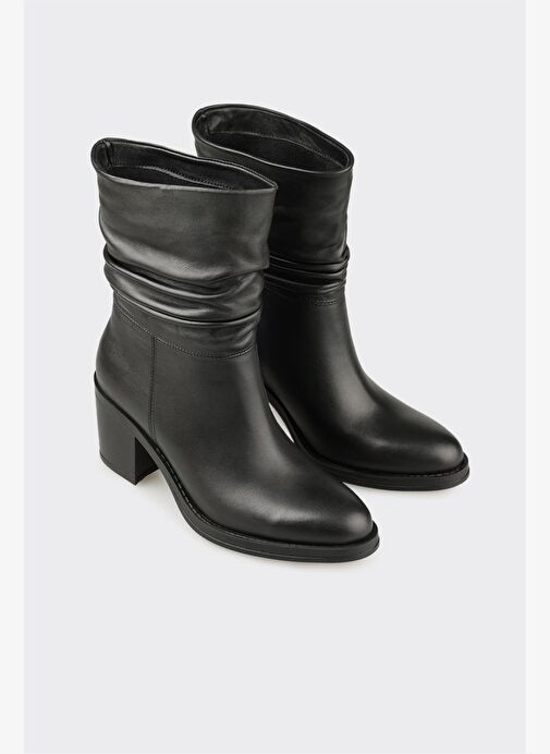Siyah Deri Kadın Günlük Bot - Görsel 3