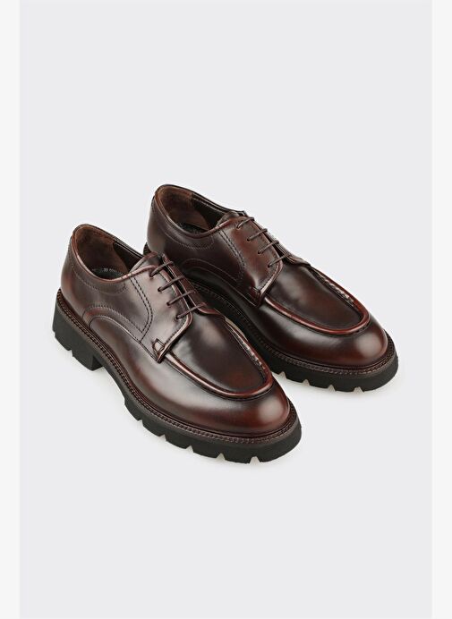 Kahve Deri Erkek Günlük Ayakkabı - Görsel 3