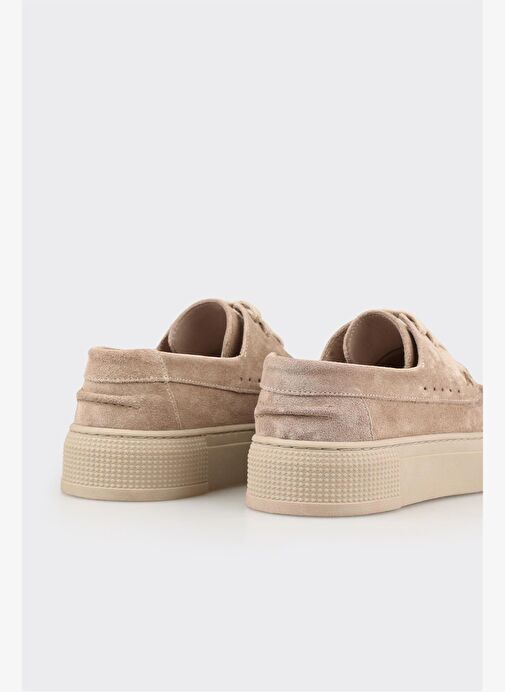 Bej Deri Kadın Spor Ayakkabı - Görsel 6