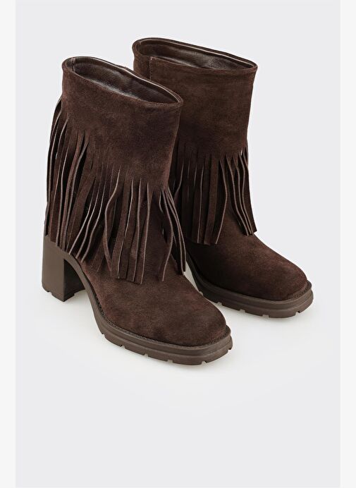 Kahve Deri Kadın Günlük Bot - Görsel 3