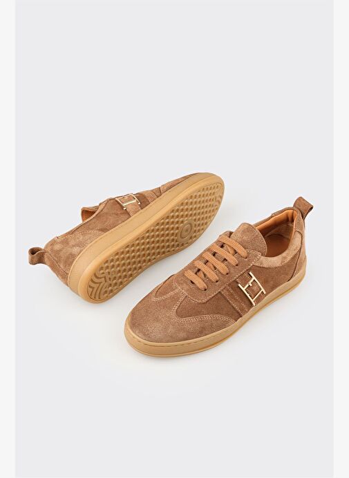 Taba Deri Kadın Spor Ayakkabı - Görsel 4