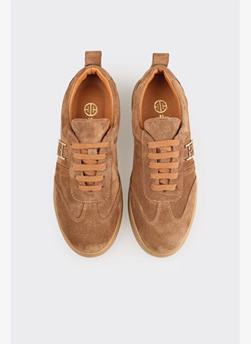 Taba Deri Kadın Spor Ayakkabı - Görsel 5