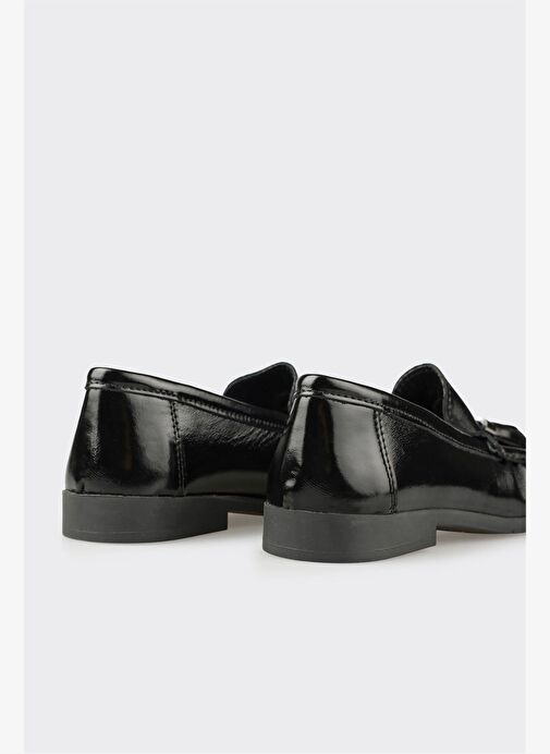 Siyah Deri Kadın Günlük Ayakkabı - Görsel 6