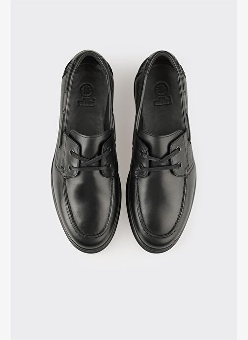 Siyah Deri Erkek Günlük Ayakkabı - Görsel 5