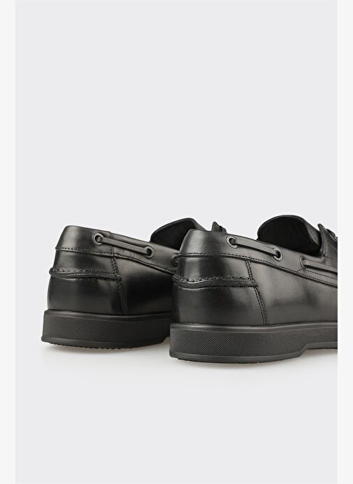 Siyah Deri Erkek Günlük Ayakkabı - Görsel 6