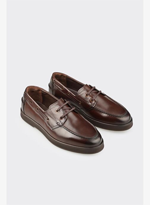Kahve Deri Erkek Günlük Ayakkabı - Görsel 3
