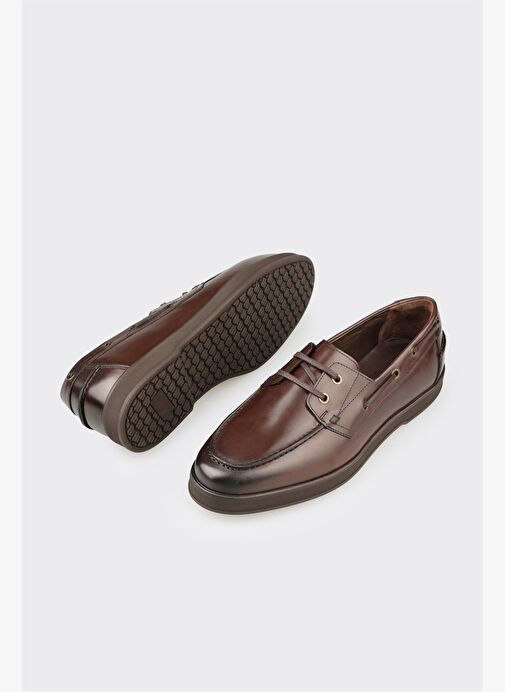 Kahve Deri Erkek Günlük Ayakkabı - Görsel 4