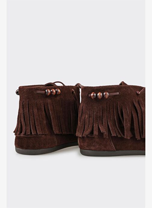 Kahve Deri Kadın Spor Bot - Görsel 5