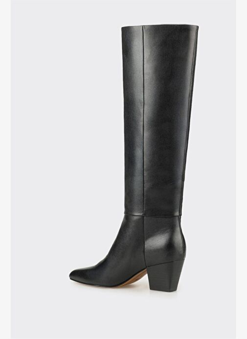 Siyah Deri Kadın Çizme - Görsel 4