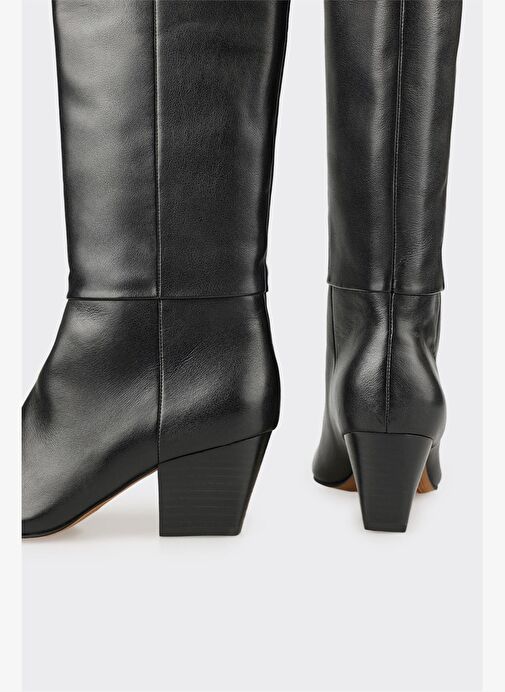 Siyah Deri Kadın Çizme - Görsel 5