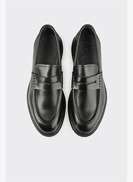 Siyah Deri Erkek Günlük Ayakkabı - Görsel 5