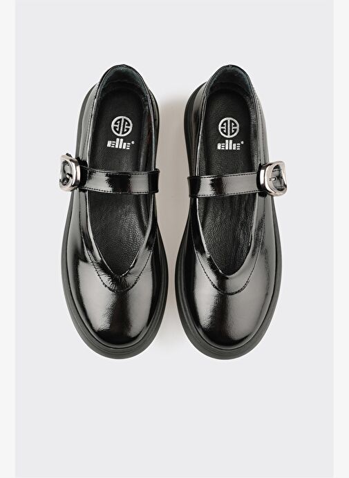 Siyah Deri Kadın Günlük Ayakkabı - Görsel 5