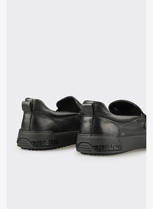 Siyah Deri Erkek Günlük Ayakkabı - Görsel 6