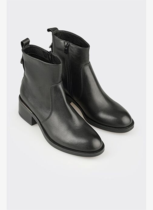 Siyah Deri Kadın Günlük Bot - Görsel 3