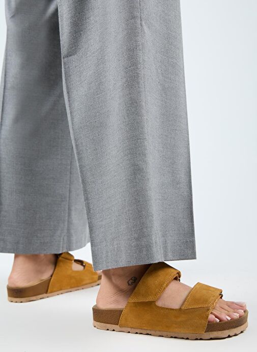 Manijero Sarı Kadın Süet Terlik MNJ.009.04 - Görsel 2