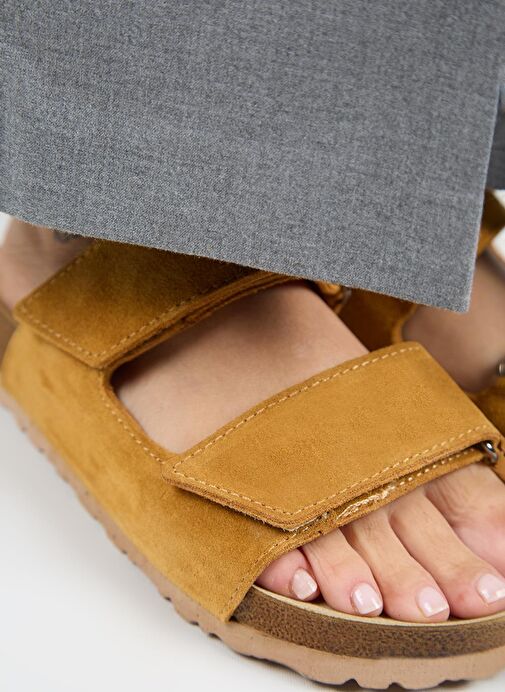 Manijero Sarı Kadın Süet Terlik MNJ.009.04 - Görsel 5