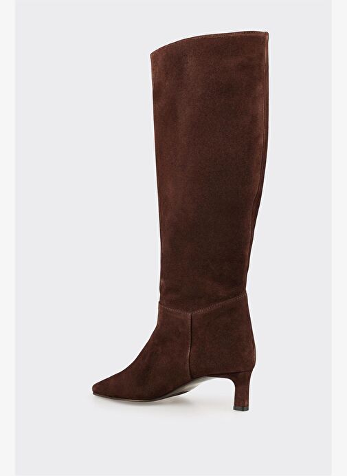 Kahve Deri Kadın Çizme - Görsel 4