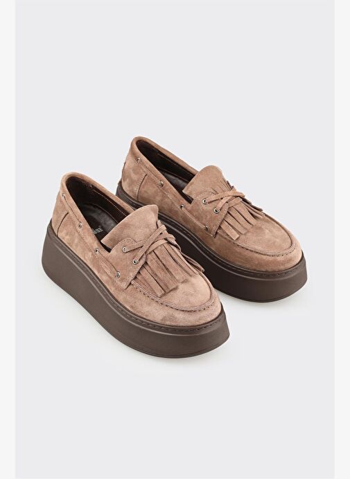 Vizon Deri Kadın Günlük Ayakkabı - Görsel 3