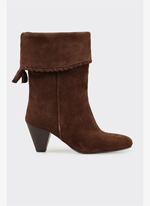 Kahve Deri Kadın Klasik Bot - Görsel 2