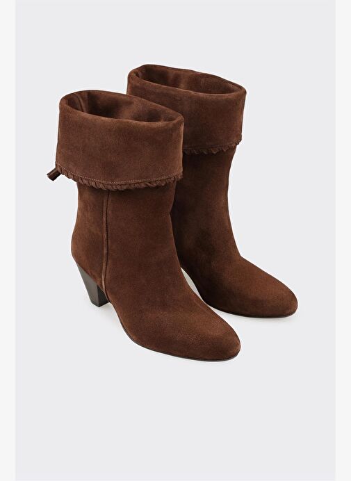 Kahve Deri Kadın Klasik Bot - Görsel 3