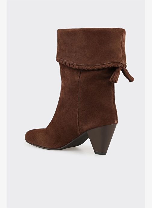 Kahve Deri Kadın Klasik Bot - Görsel 4