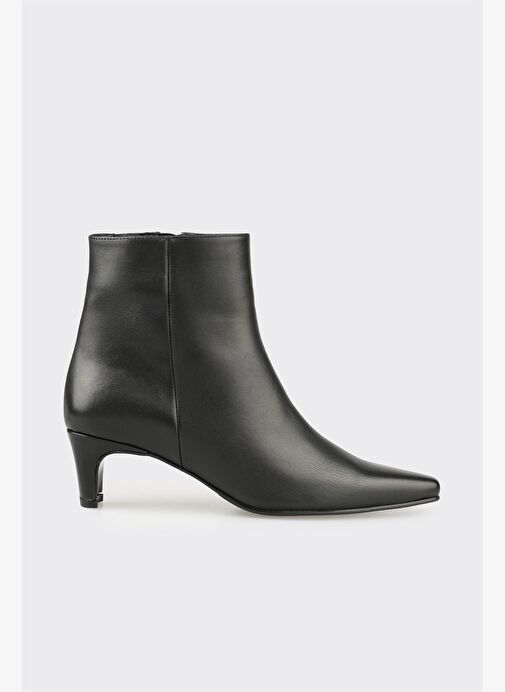 Siyah Deri Kadın Klasik Bot - Görsel 2