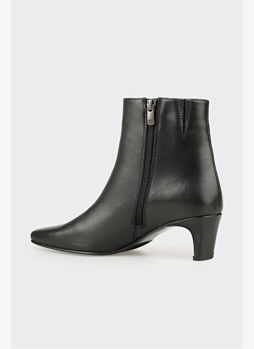Siyah Deri Kadın Klasik Bot - Görsel 4