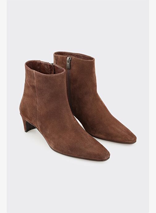 Kahve Deri Kadın Klasik Bot - Görsel 3