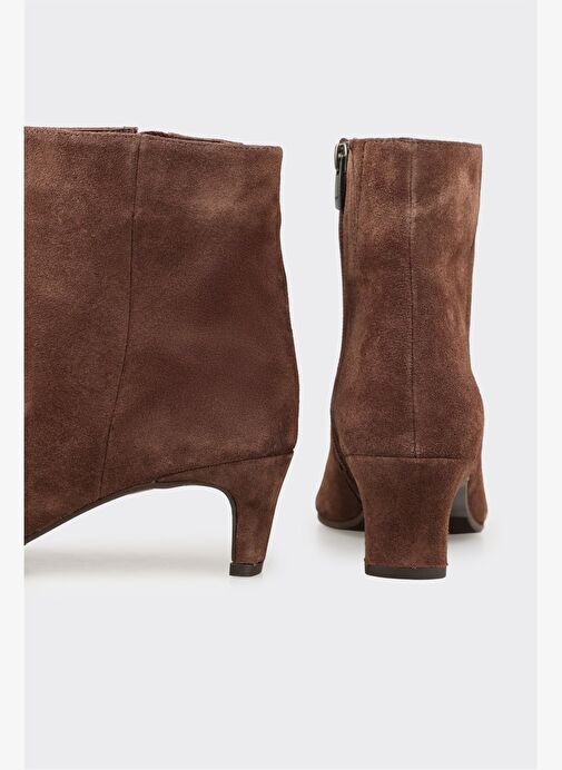 Kahve Deri Kadın Klasik Bot - Görsel 5