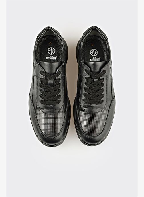 Siyah Deri Erkek Günlük Ayakkabı - Görsel 5