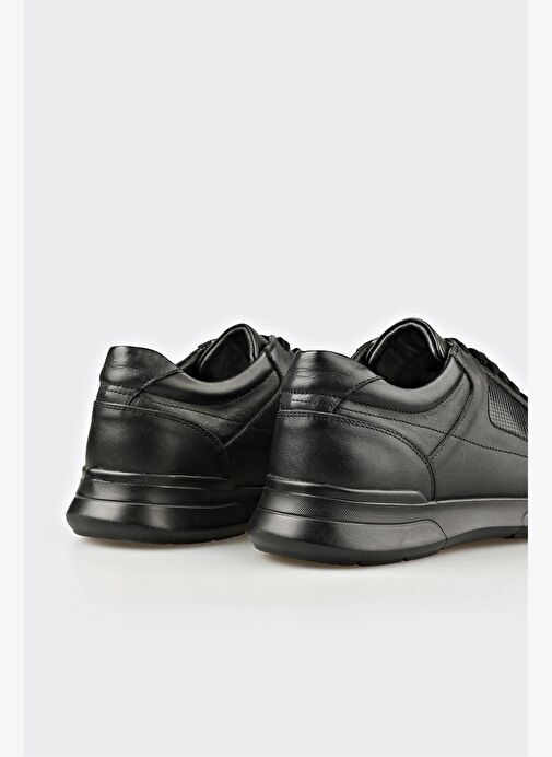 Siyah Deri Erkek Günlük Ayakkabı - Görsel 6