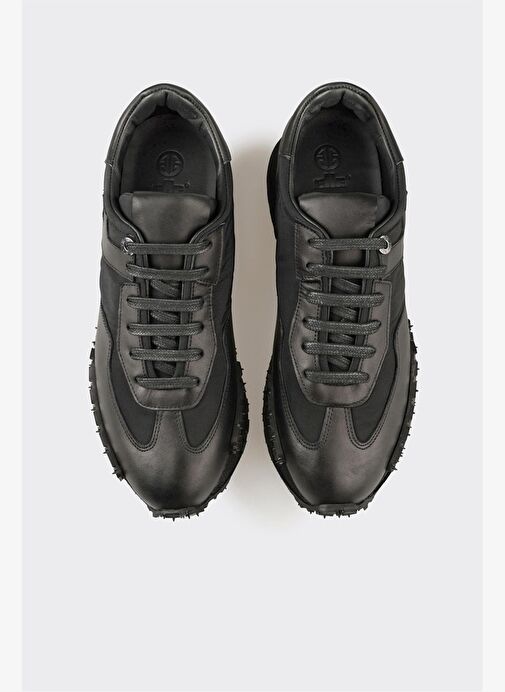 Siyah Deri Erkek Spor Ayakkabı - Görsel 5