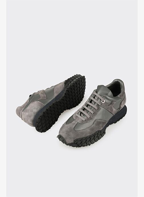 Antrasit Deri Erkek Spor Ayakkabı - Görsel 4