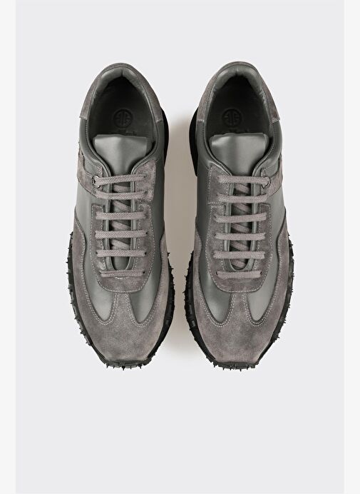 Antrasit Deri Erkek Spor Ayakkabı - Görsel 5