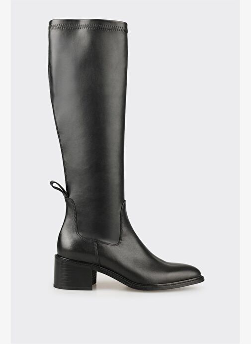 Siyah Kadın Orta Topuk Çizme - Görsel 2