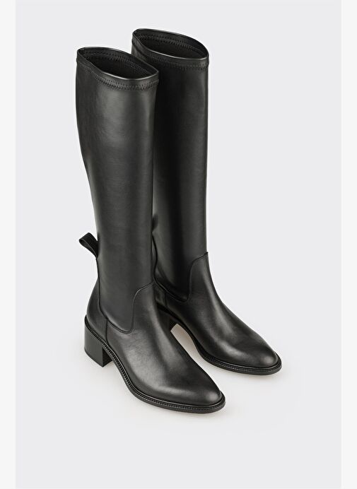 Siyah Kadın Orta Topuk Çizme - Görsel 3