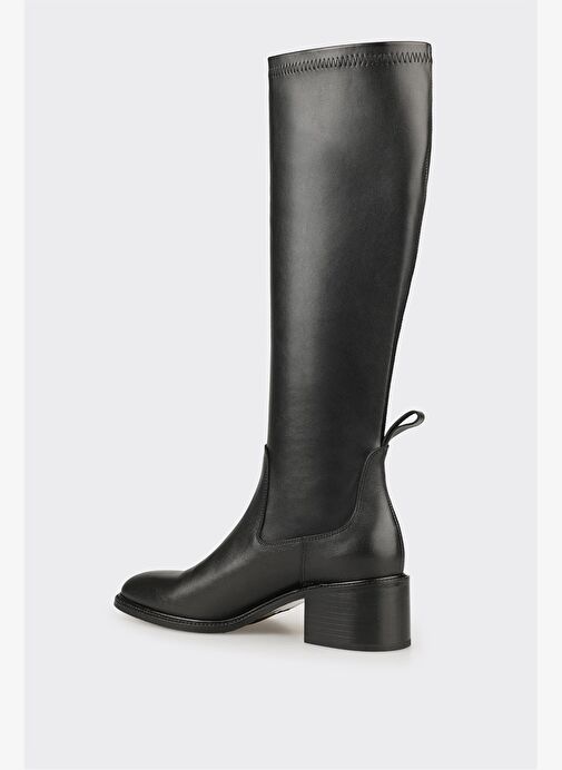 Siyah Kadın Orta Topuk Çizme - Görsel 4