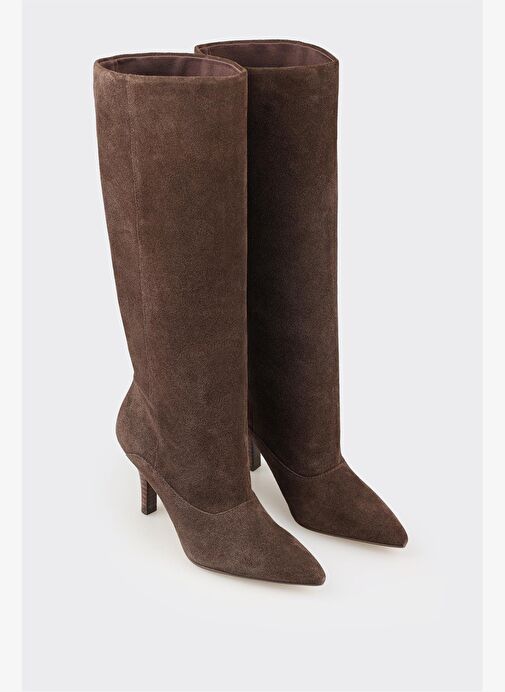 Kahve Deri Kadın Çizme - Görsel 3