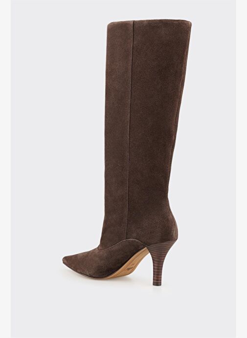Kahve Deri Kadın Çizme - Görsel 4
