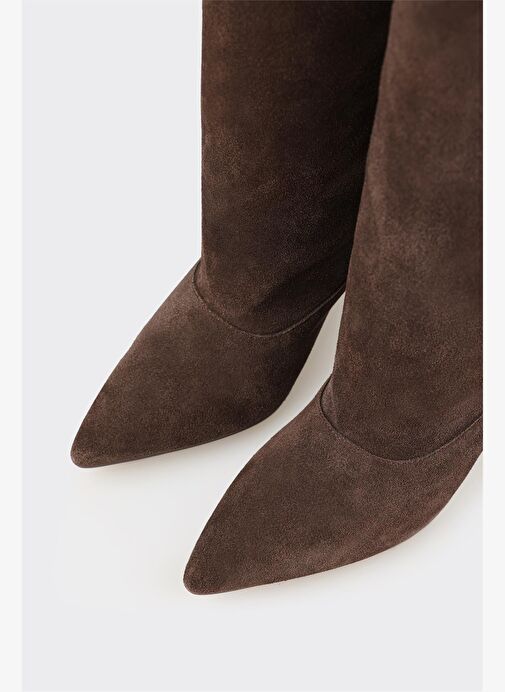 Kahve Deri Kadın Çizme - Görsel 5