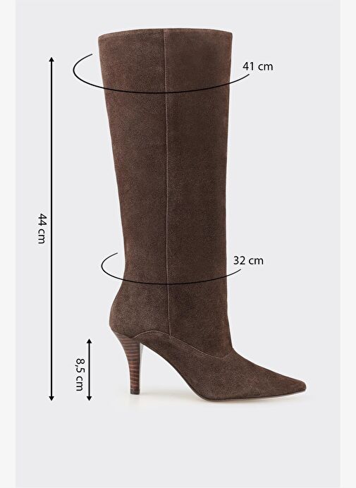 Kahve Deri Kadın Çizme - Görsel 6