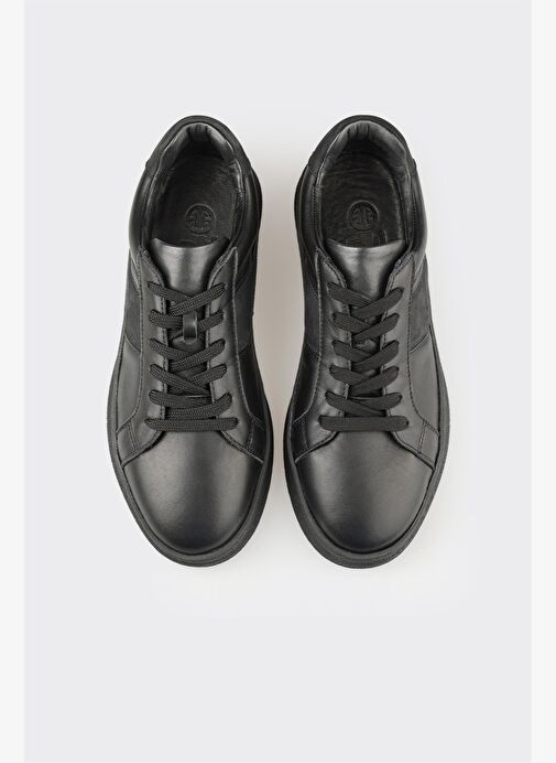 Siyah Deri Erkek Günlük Ayakkabı - Görsel 5