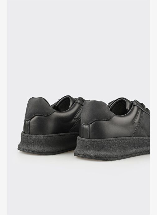 Siyah Deri Erkek Günlük Ayakkabı - Görsel 6