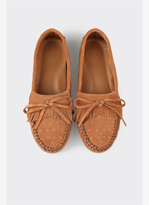 Taba Deri Kadın Günlük Ayakkabı - Görsel 5