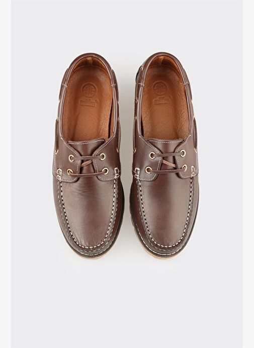Kahve Deri Erkek Günlük Ayakkabı - Görsel 5