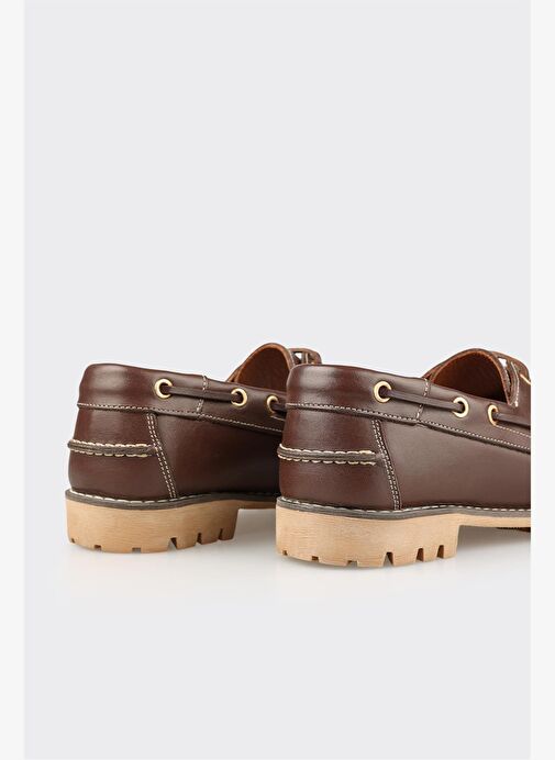 Kahve Deri Erkek Günlük Ayakkabı - Görsel 6