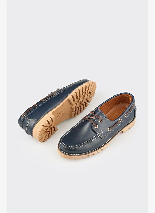 Lacivert Deri Erkek Günlük Ayakkabı - Görsel 4