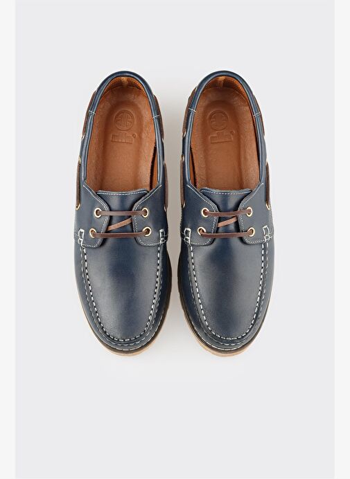 Lacivert Deri Erkek Günlük Ayakkabı - Görsel 5