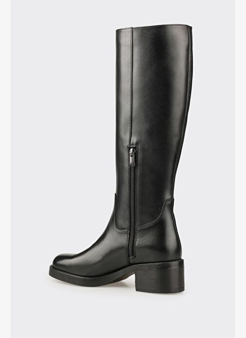 Siyah Deri Kadın Çizme - Görsel 4