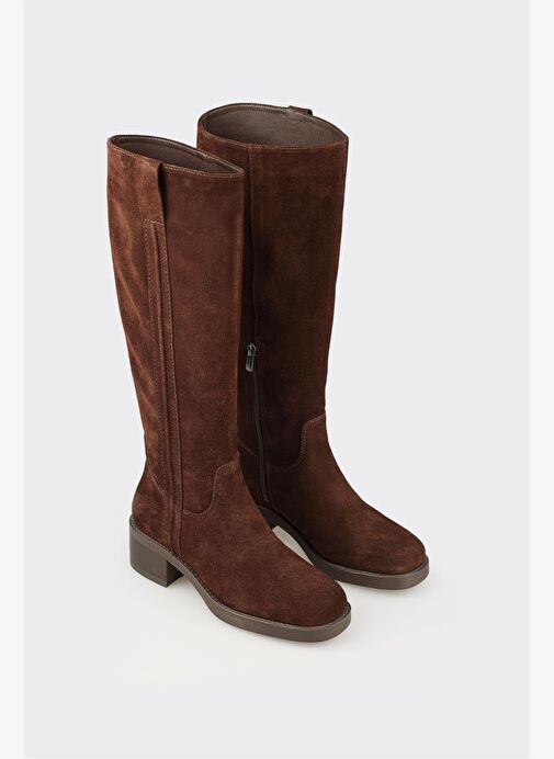 Kahve Deri Kadın Çizme - Görsel 3
